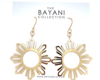 The Bayani Full Sun Drop Earrings /  Filipina Sun Earrings / Philippines