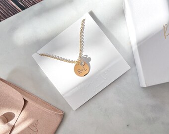 Custom Engraved Circle Necklace - Stainless Steel
