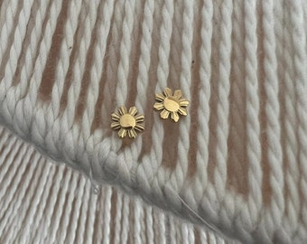 Gold Bayani Mini Sun Post Earrings, Stainless Steel, Philippines/Filipina Inspired Jewelry