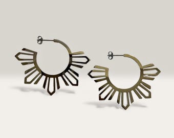 The Bayani Post Hoop Earrings - XL/Silver