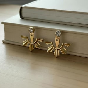 Die Bayani Halbe Sonne Post Ohrringe / Fillipina Halbe Sonne Cabrio Post Ohrringe / Philippinen