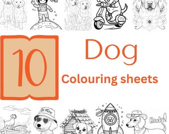 Printable Dog Coloring Pages – Puppy & Pet Art for Kids, Relaxation (Instant Download)