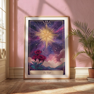 Das Stern-Tarot-Kartenposter - Mystische Wandkunst, Astrologie-Druck, himmlische Dekoration, witchy Ästhetik,