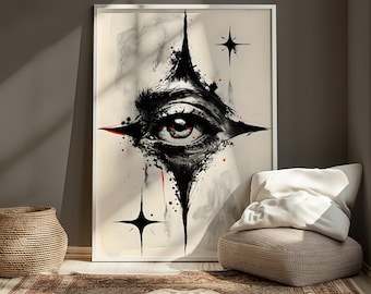 Surreal Eye Art Print | Psychedelic Goth Home Decor (Digital Download)