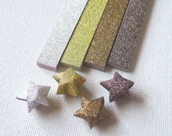 Sand Stone – 4 color gradient Magical Fairy Dust Origami Star Paper Strips – 80 strips  (Free Ship worldwide for order more than USD35)