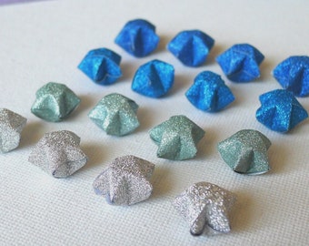80 Blue Gradient Shimmer Magical Fairy Dust Origami Lucky Stars  (Free Ship worldwide for order more than USD35)