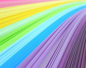 Rainbow Burst Shower (10 colors) Origami Lucky Star Paper Strips - pack of 500 strips  (Free Ship worldwide for order more than USD35)