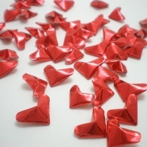 50 Passionate Love Fiery Red Origami Lucky Hearts custom order available image 3