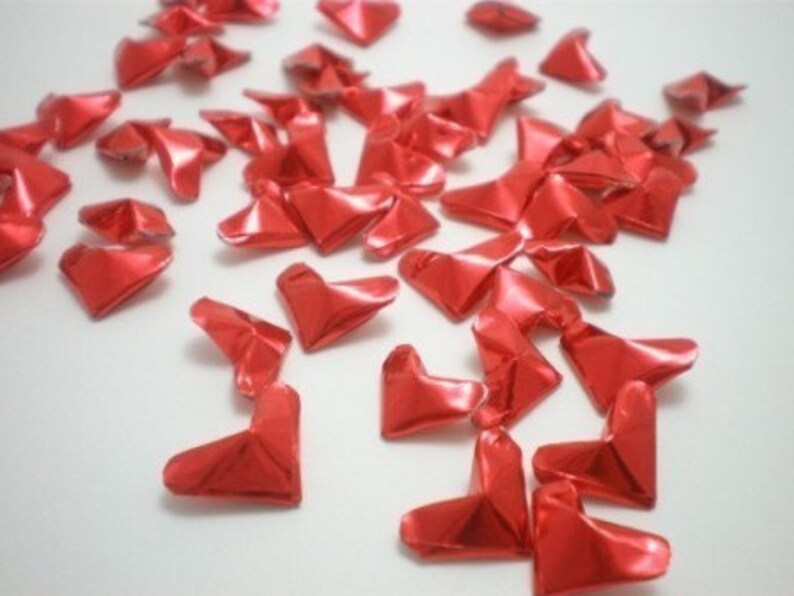 50 Passionate Love Fiery Red Origami Lucky Hearts custom order available image 3