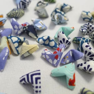 60 Blue Themed Traditional Japanese Washi Chiyogami Origami Lucky Hearts Free Ship worldwide for order more than USD35 image 1