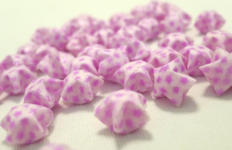 80 Romantic Purple Lilac Vellum Glow in Dark Origami Lucky Stars Free Ship worldwide for order more than USD35 image 1