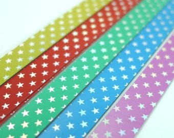 Rainbow Shower Diamond Sparkle (Stars) Origami Lucky Star Folding Paper - flat pack of 70 strips