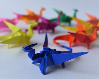 Mini Handmade Origami Dragons - set of 4 random colors (USD35 Free Ship Worldwide*)