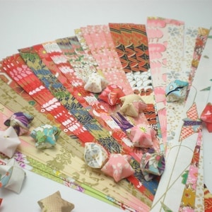 Carta Chiyogami con design assortito, strisce di carta Yuzen Origami Lucky Star - confezione da 50 strisce (spedizione gratuita in tutto il mondo per ordini superiori a 35 USD)