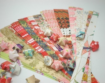 Assorted Design Chiyogami paper, Yuzen Origami Lucky Star Paper Strips - pack of 50 strips  (Free Ship worldwide for order more than USD35)