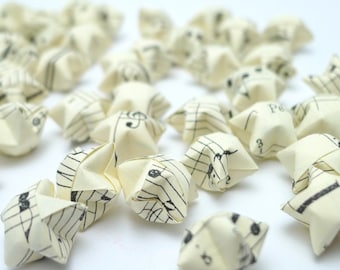 100 Vintage Style Musical Notes Manuscript Origami Lucky Stars (USD35 Free Ship Worldwide*)