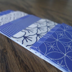 Pakket geometrisch blauw papier voor origamipapier kraan vouwen - verpakking van 50 vel (USD 35, gratis verzending wereldwijd*)