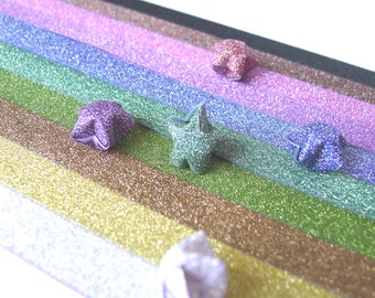 Rainbow Star Burst - Magical Fairy Dust Origami Lucky Star Paper Strips - 160 strips 8 colors  (Free Ship for order more than USD35)