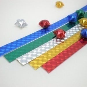 Laser-Effekt Prism Gem Stone Origami Lucky Star Papierstreifen - flat Pack 70 Streifen