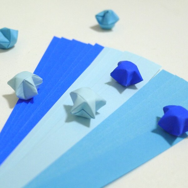 Summer Bliss - Ocean Blue Origami Lucky Star Paper Strips - pack of 90 strips  (Free Ship worldwide for order more than USD35)