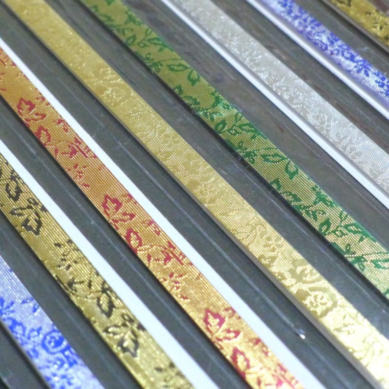Origami Lucky Star Paper Strips pack of 50 strips Jewel Tone Metallic Embossed English Rose