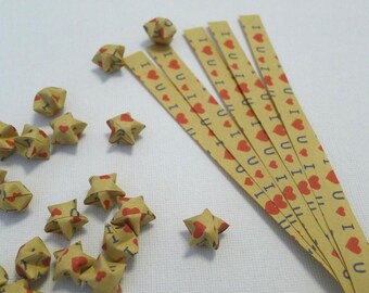 I Love You - Kraft Origami Lucky Star strips (60 strips)