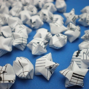 100 Musical Notes Manuscript Origami Lucky Stars USD35 Free Ship Worldwide image 1
