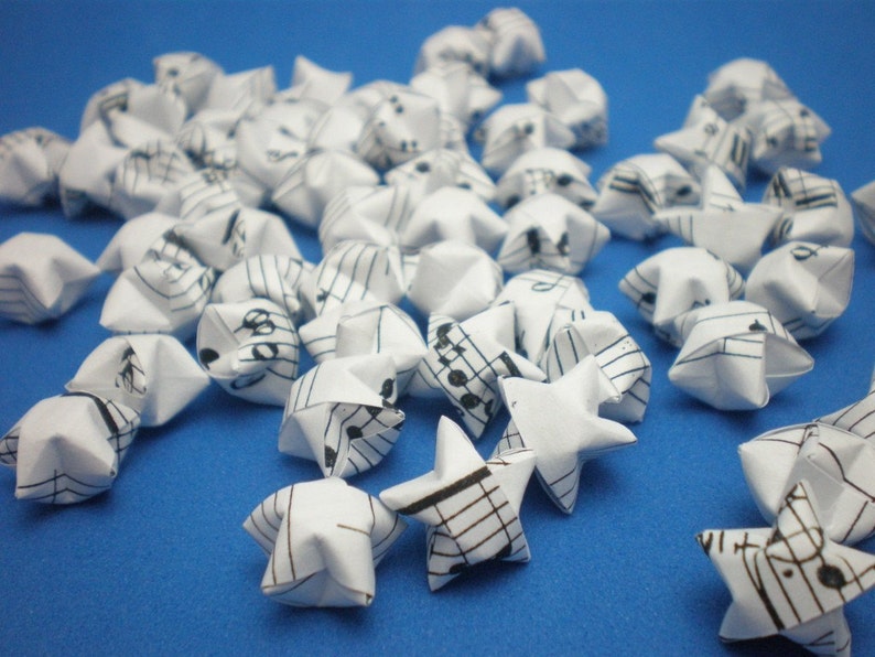 100 Musical Notes Manuscript Origami Lucky Stars USD35 Free Ship Worldwide image 3