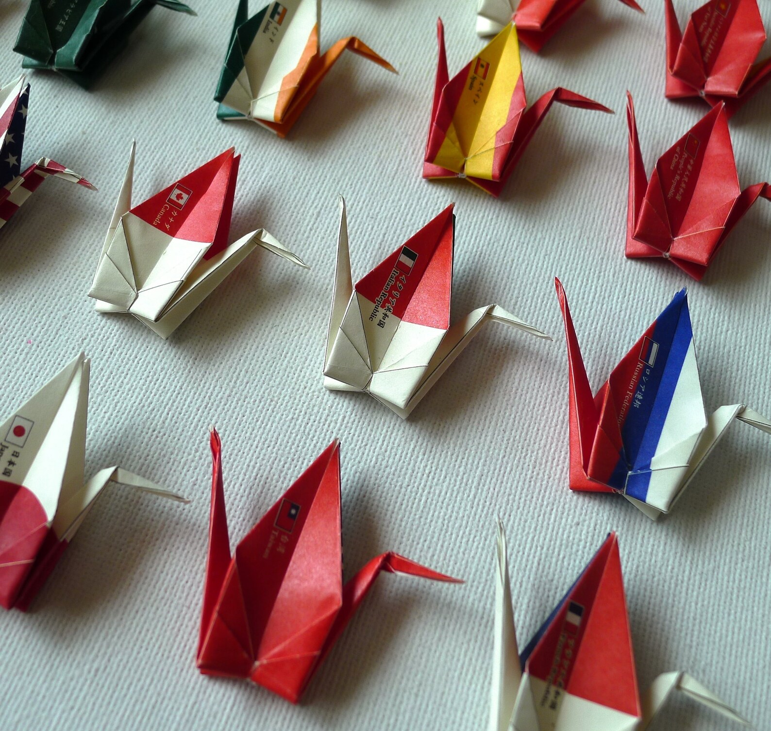 25 Flags of the World Origami Paper Cranes Made With 7.5cm X Etsy