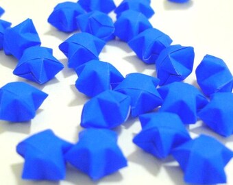 70 Bright Blue Flourescent Origami Lucky Stars - custom order available