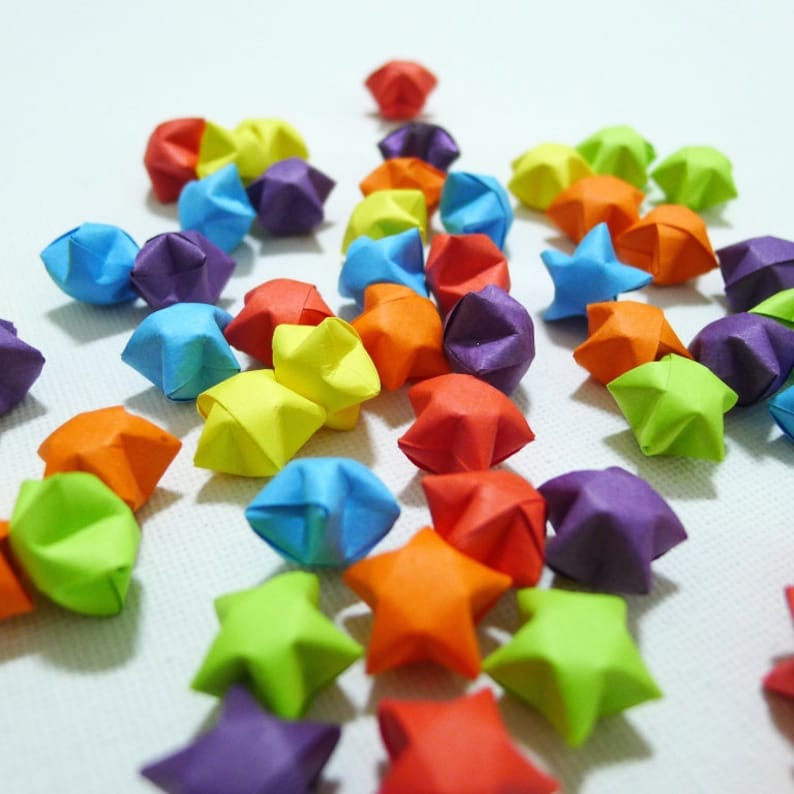 100 Rainbow Shower (6 Colors) Origami Lucky Stars - Custom Order ...