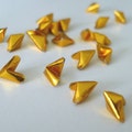50 Glowing Gold Origami Lucky Hearts - custom order available