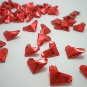 50 Passionate Love Fiery Red Origami Lucky Hearts custom order available image 2