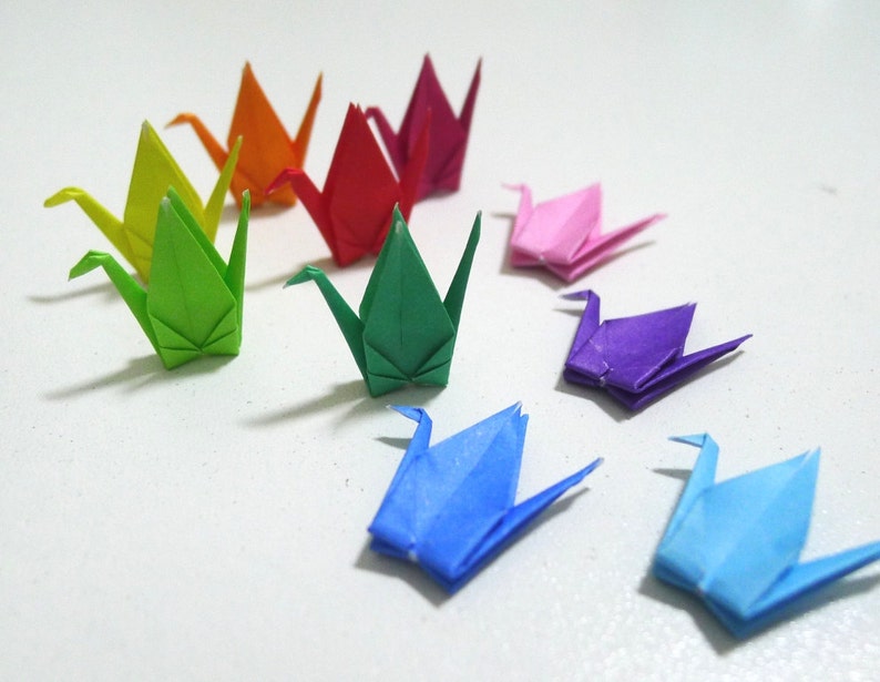 20 10 pairs Miniature Traditional Japanese Origami Paper Cranes image 4