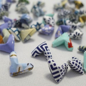 60 Blue Themed Traditional Japanese Washi Chiyogami Origami Lucky Hearts Free Ship worldwide for order more than USD35 image 4