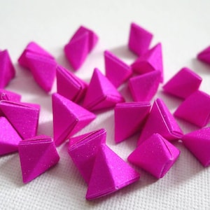 50 Fuchsia Pink - Magical Fairy Dust Korean Origami Lucky Stars a.k.a. Origami Crane Eggs  (Free Ship worldwide for order more than USD35)