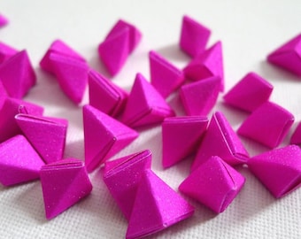 50 Fuchsia Pink - Magical Fairy Dust Korean Origami Lucky Stars a.k.a. Origami Crane Eggs  (Free Ship worldwide for order more than USD35)