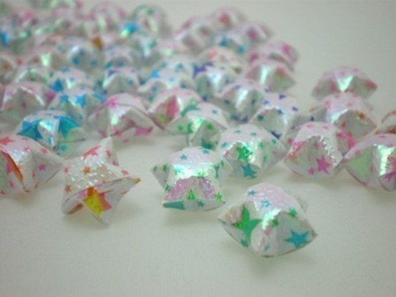 100 Starry Starry Night Pearlescent Origami Lucky Stars image 1