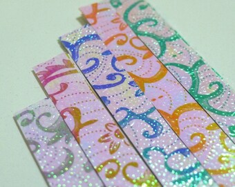 Tribal Lace Origami Lucky Star Paper Strips - flat pack of 55-60 strips (USD35 Free Ship Worldwide*)