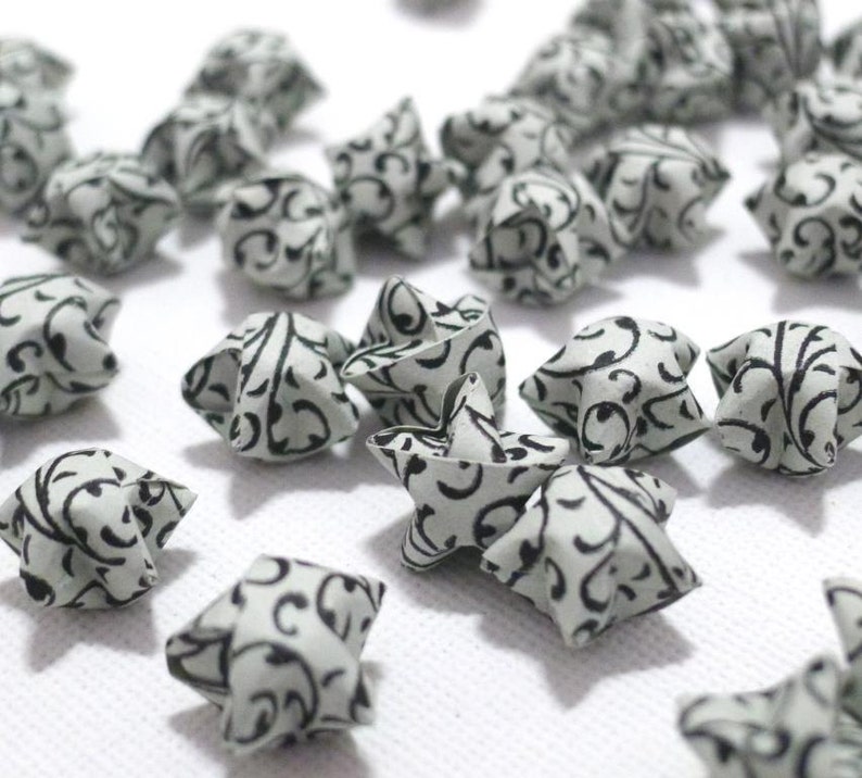 100 Classic Damask design Rustic Grey Origami Lucky Stars custom order available image 2