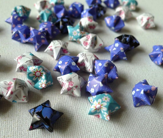 Frozen Blue and Silver Cool Shine Origami Lucky Star Paper Strips