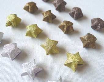 80 Sandstone Copper/Bronze/Gold Gradient Shimmer Magical Fairy Dust Origami Lucky Stars