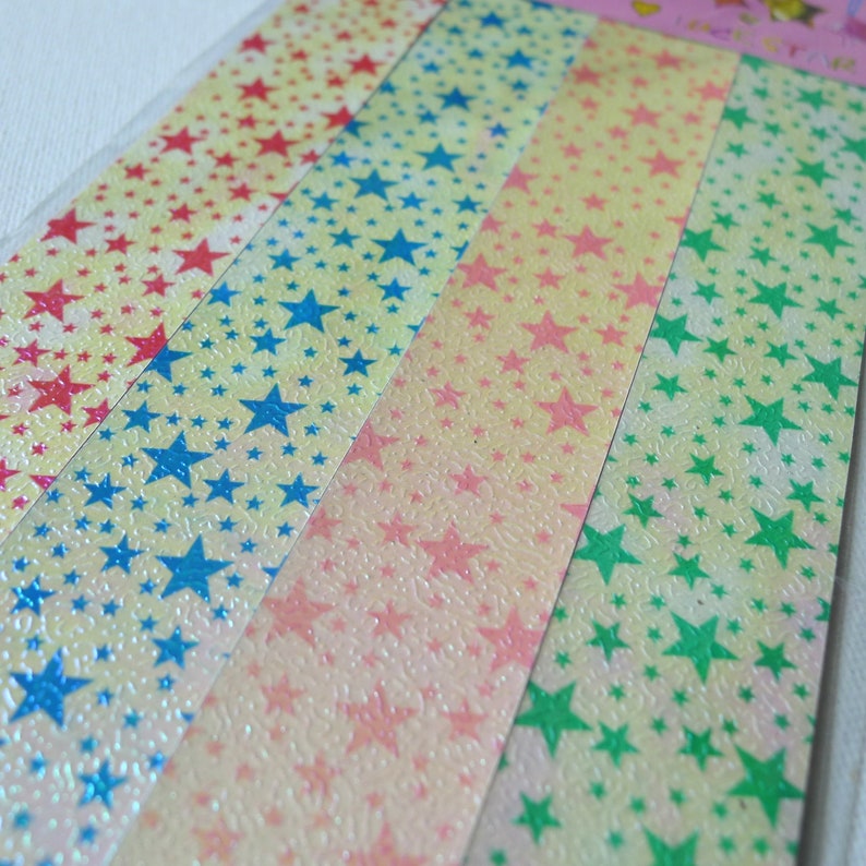 Giant Origami Lucky Star Strips Pack of 32 strips 4cm or 1.5 inch Origami Stars image 8