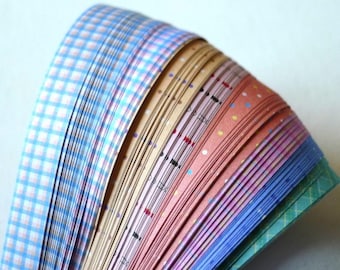 Retro Sweet Checkered and Polka Dots Origami Lucky Star Folding Paper - bundle of 80 strips  (Free Ship worldwide for order more than USD35)