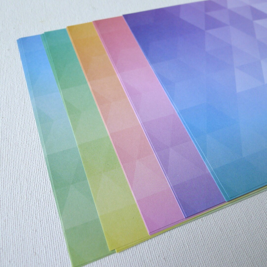 Gradient Geometric Watercolor Paper Pack for Japanese Origami 50 Sheets ...
