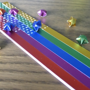 Tiras de papel de origami de estrela da sorte com brilho legal de 2 vias - pacote de 115-120 tiras (US$ 35, frete grátis para todo o mundo *)