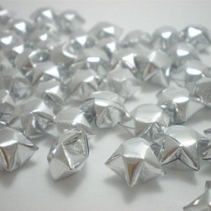 100 Liquid Silver Origami Lucky Stars  (Free Ship worldwide for order more than USD35)