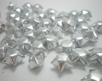 100 Liquid Silver Origami Lucky Stars  (Free Ship worldwide for order more than USD35)