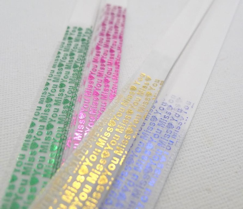 80-100 strips Metallic Jewel Tone Embossed Complete set of 4 Miss You /& Good Luck Vellum Origami Lucky Star Folding Paper