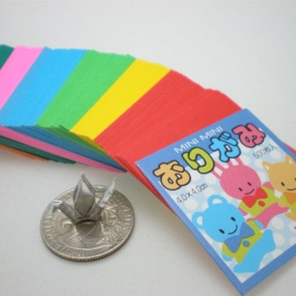 500 pcs Super Miniature Rainbow Square Paper Pack for Japanese Origami Crane Folding